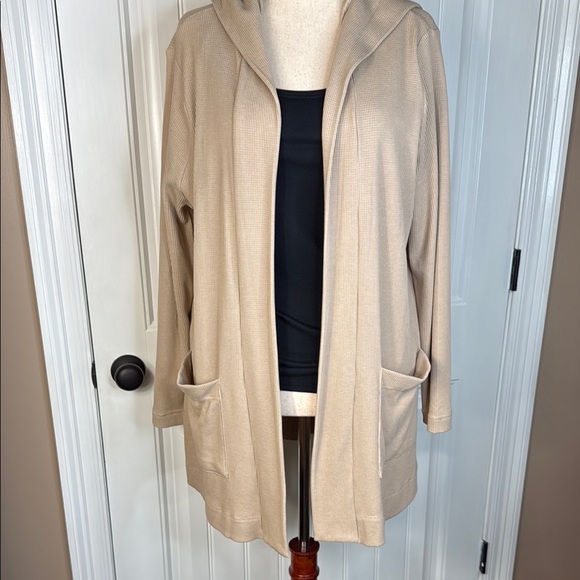 Splendid Tan hooded cardigan and black tank SZ XXL - Picture 5 of 10